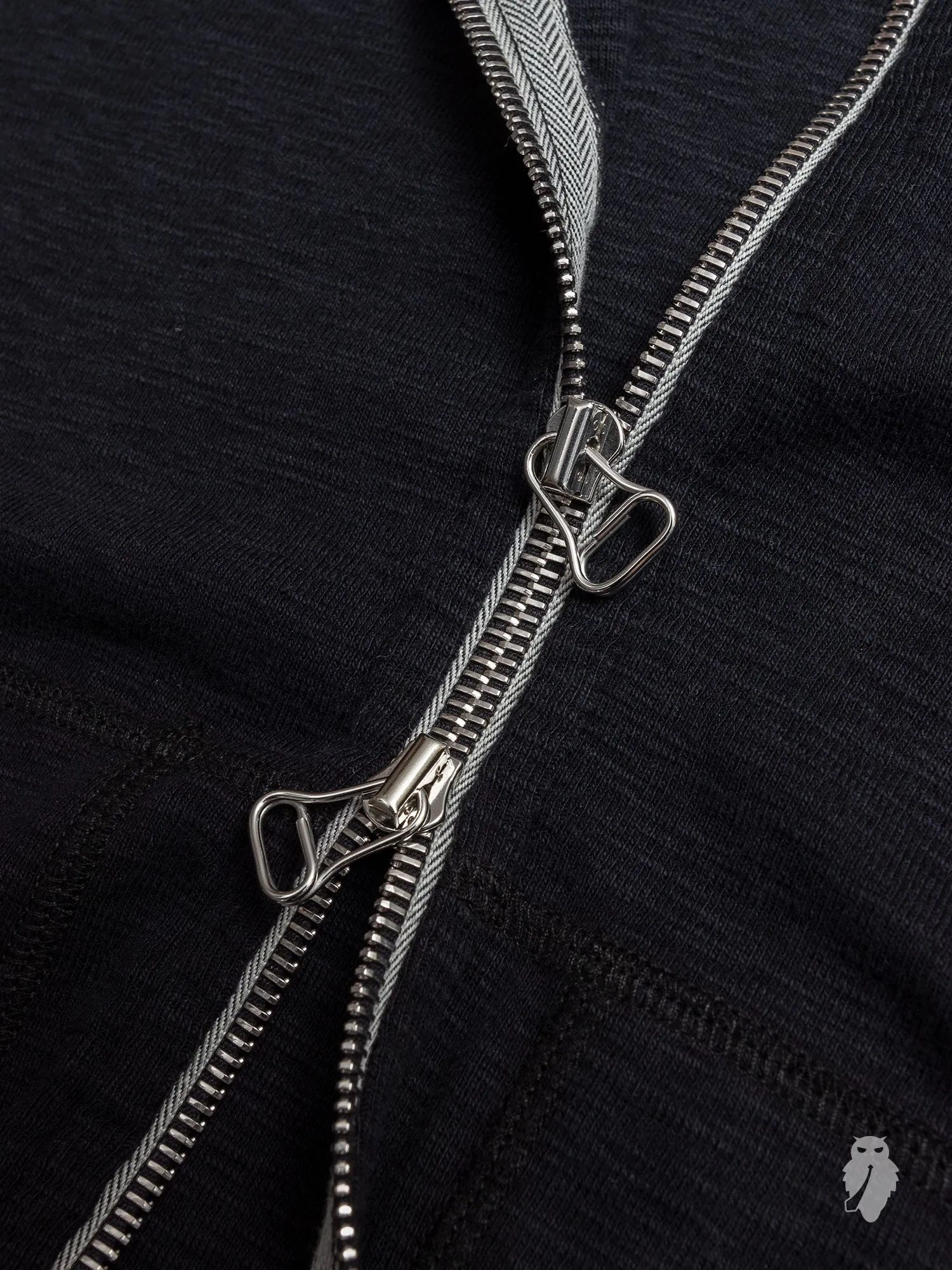 1x1 Slub Zip Hoodie in Black