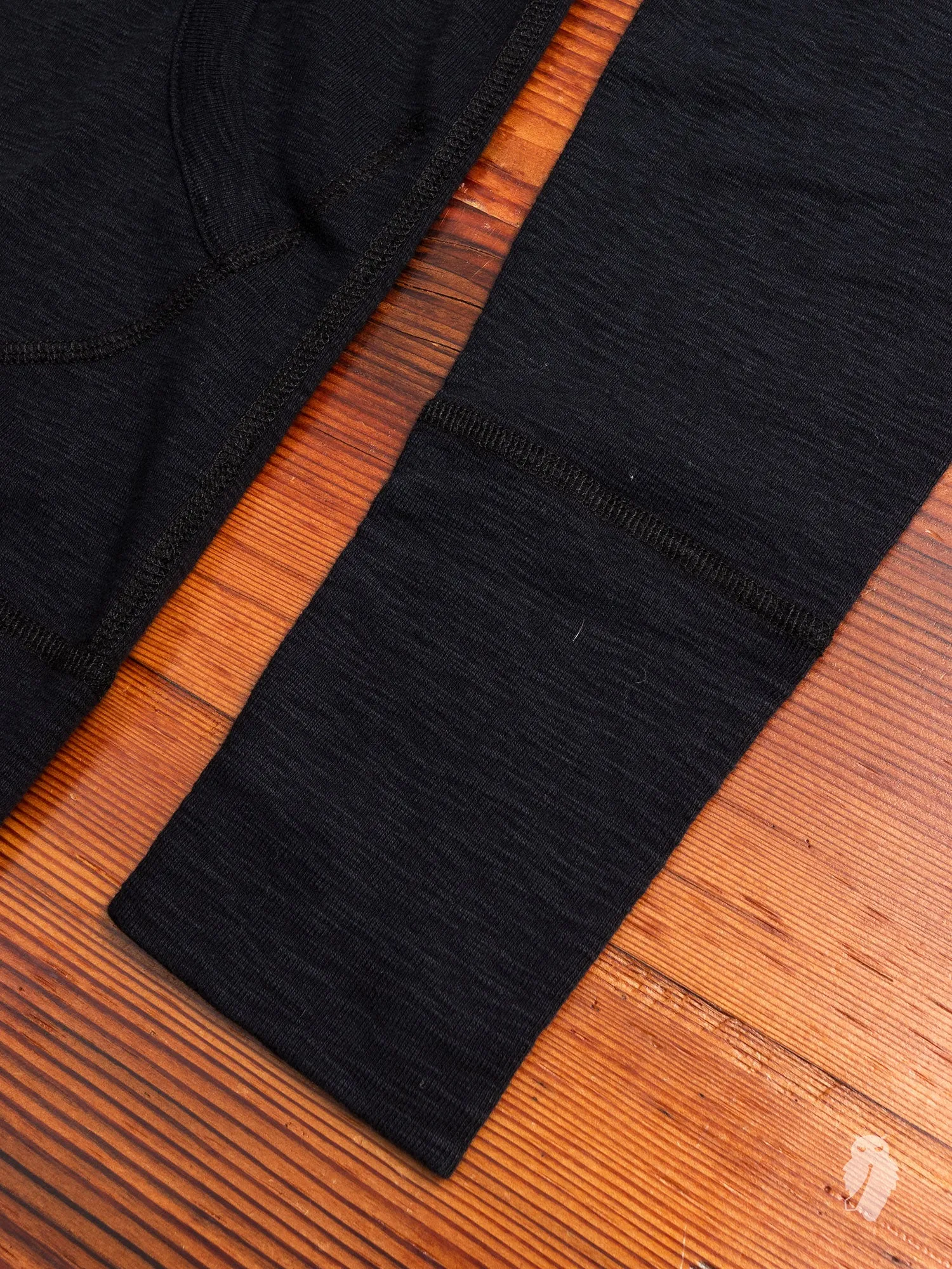 1x1 Slub Zip Hoodie in Black
