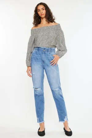 Angel Ultra High Rise Paperbag Mom Jeans