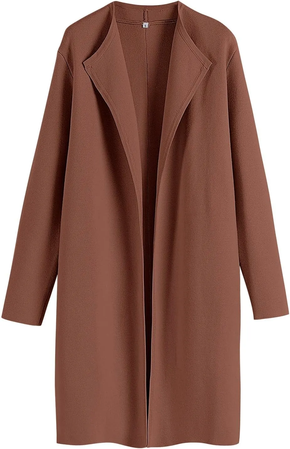 ANRABESS Women's Cardigans Sweater 2024 Casual Lapel Open Front Knit Warm Wool Coatigan Jacket Long Blazer Coat