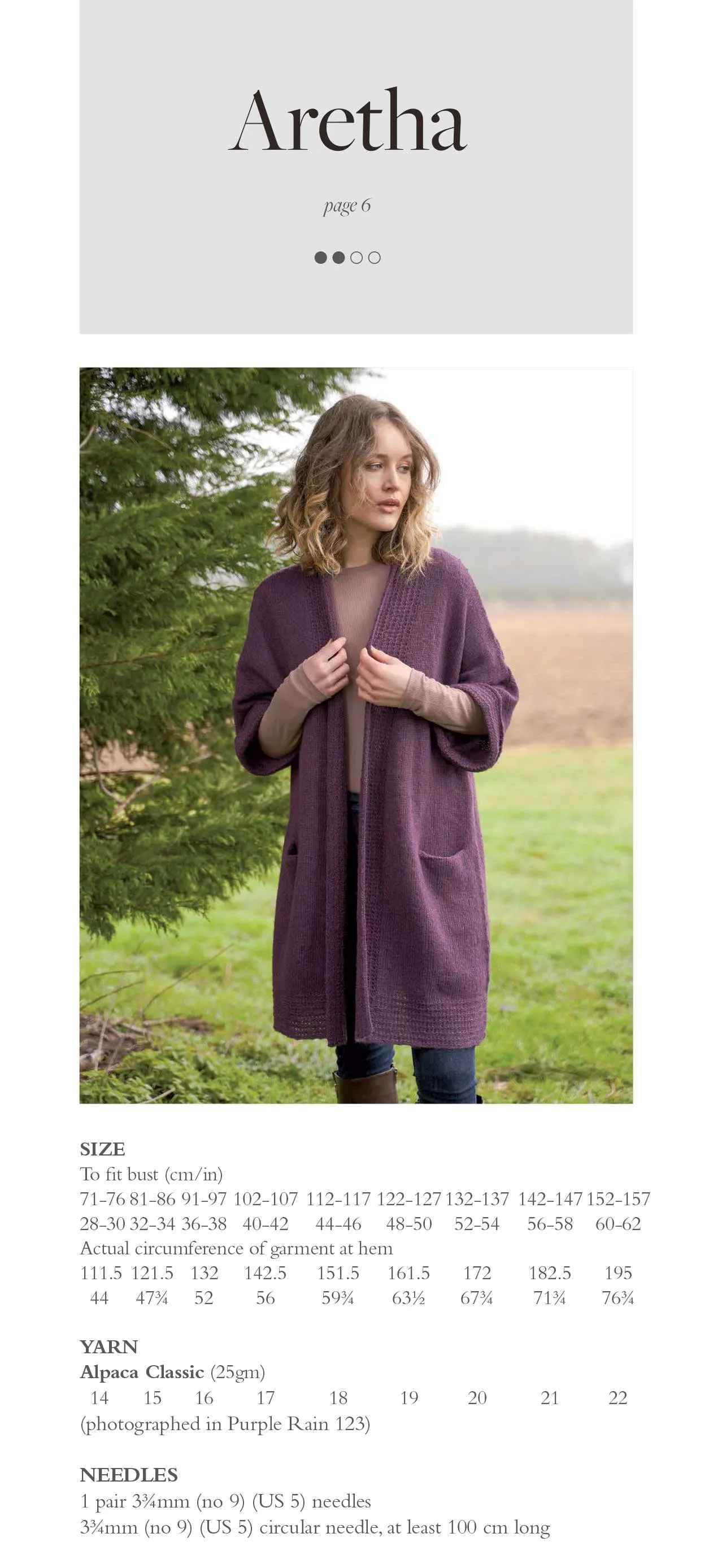 Aretha Cardigan in Rowan Alpaca Classic - Digital Version ZB328-00001