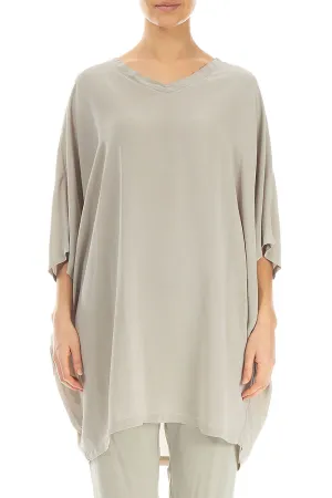 Boxy Beige Silk Tunic