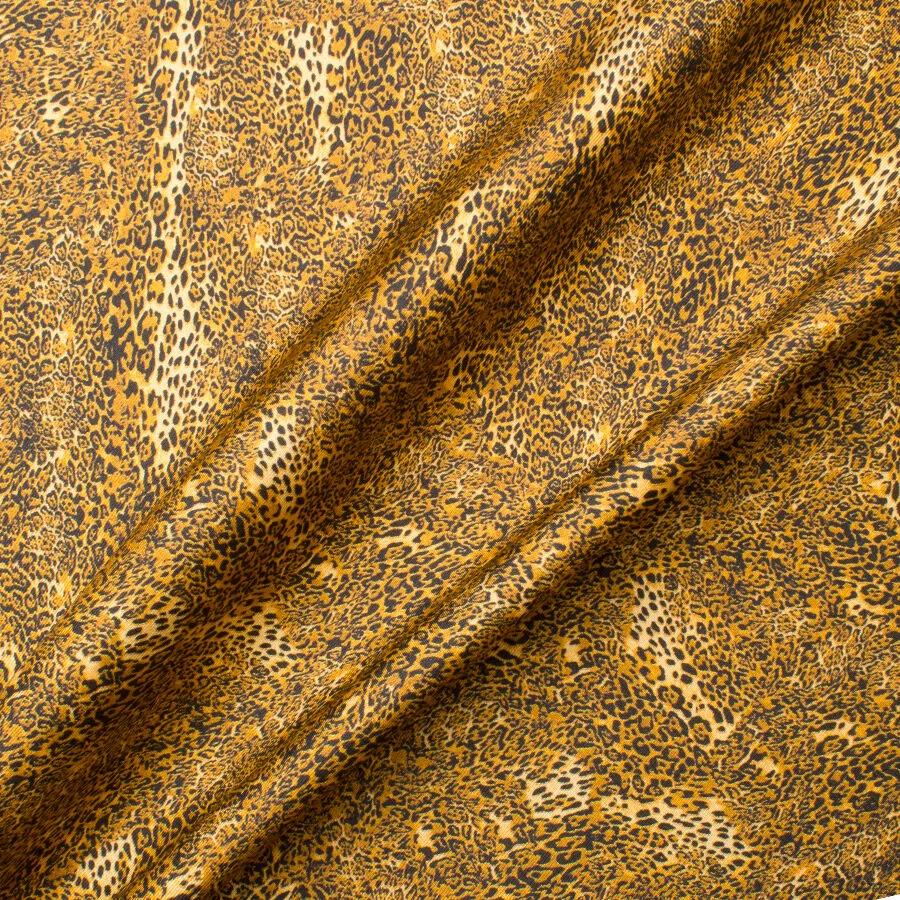 Brown Animal Printed Pure Silk Twill