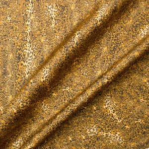 Brown Animal Printed Pure Silk Twill