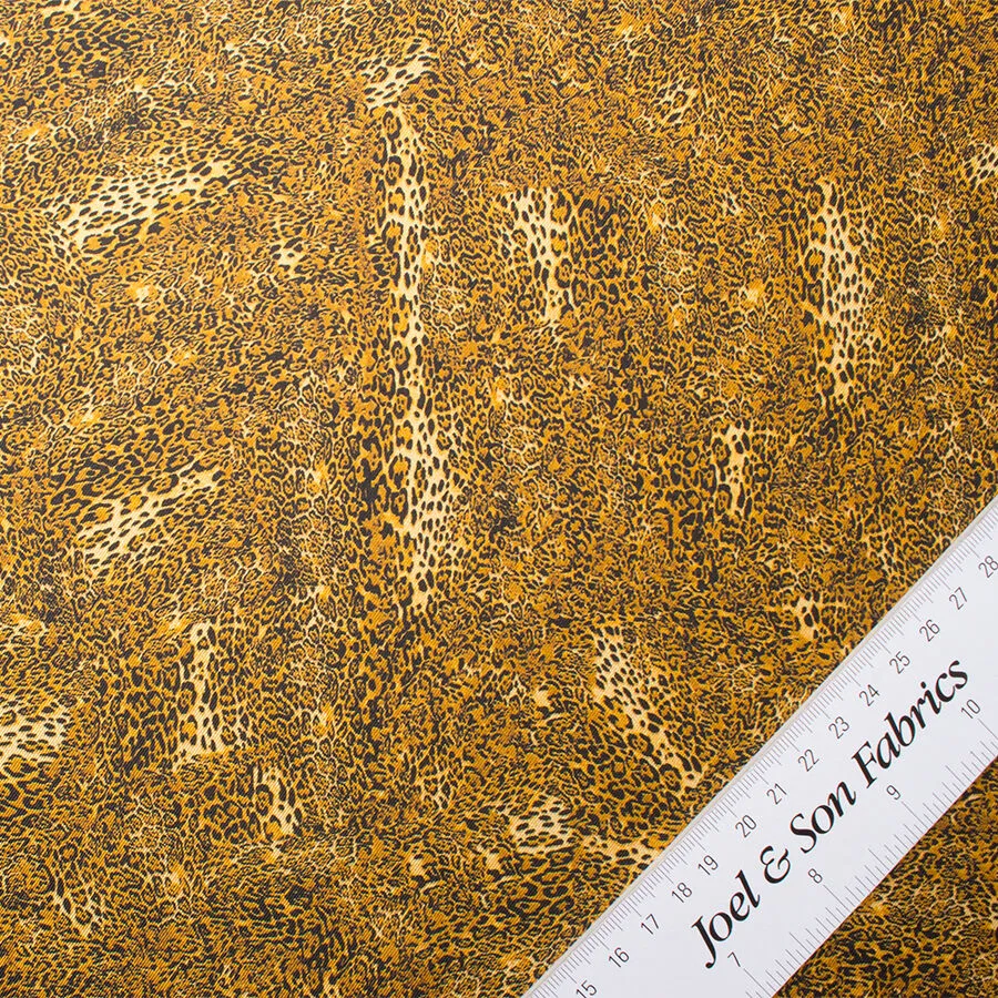 Brown Animal Printed Pure Silk Twill