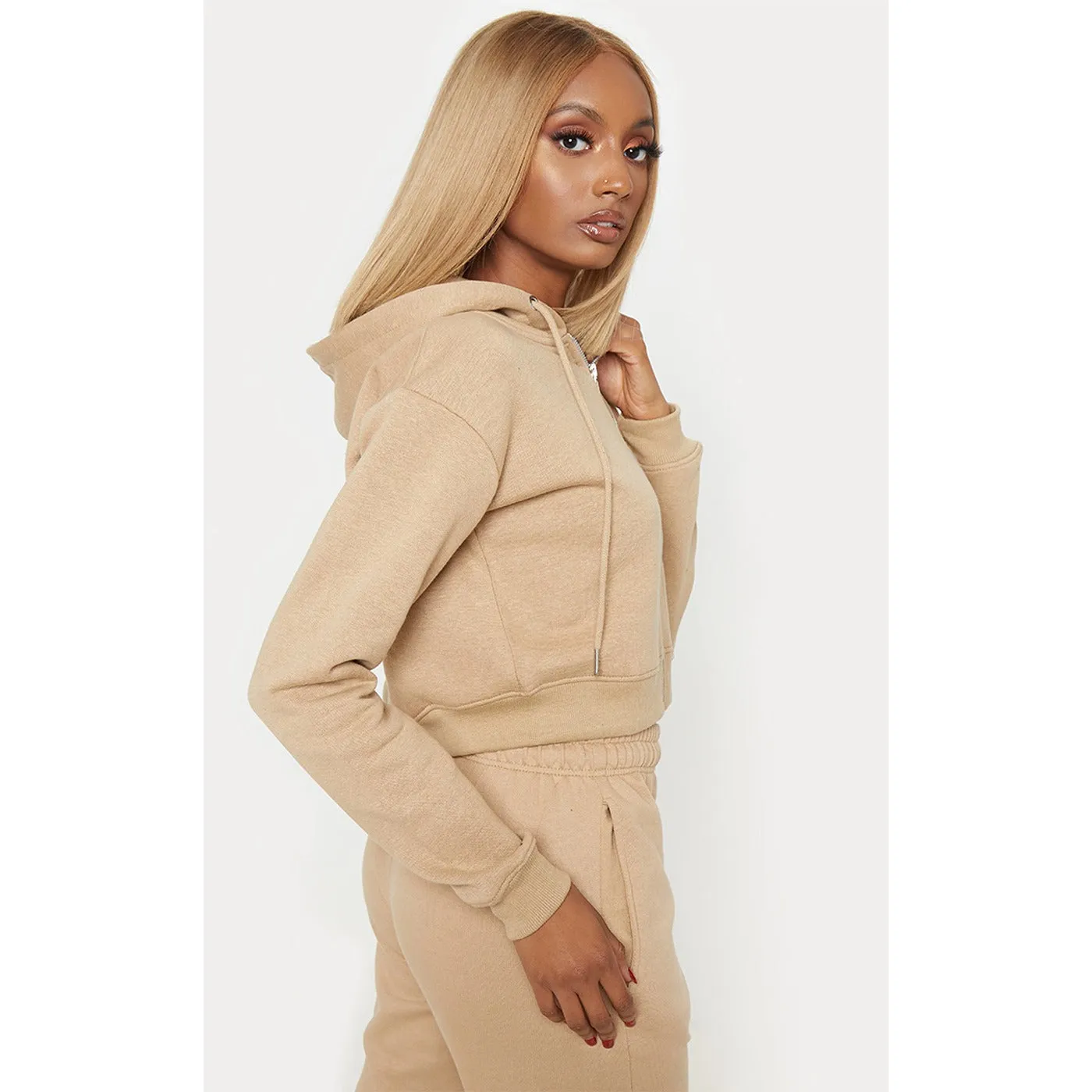 BSK Cropped Camel Hoodie