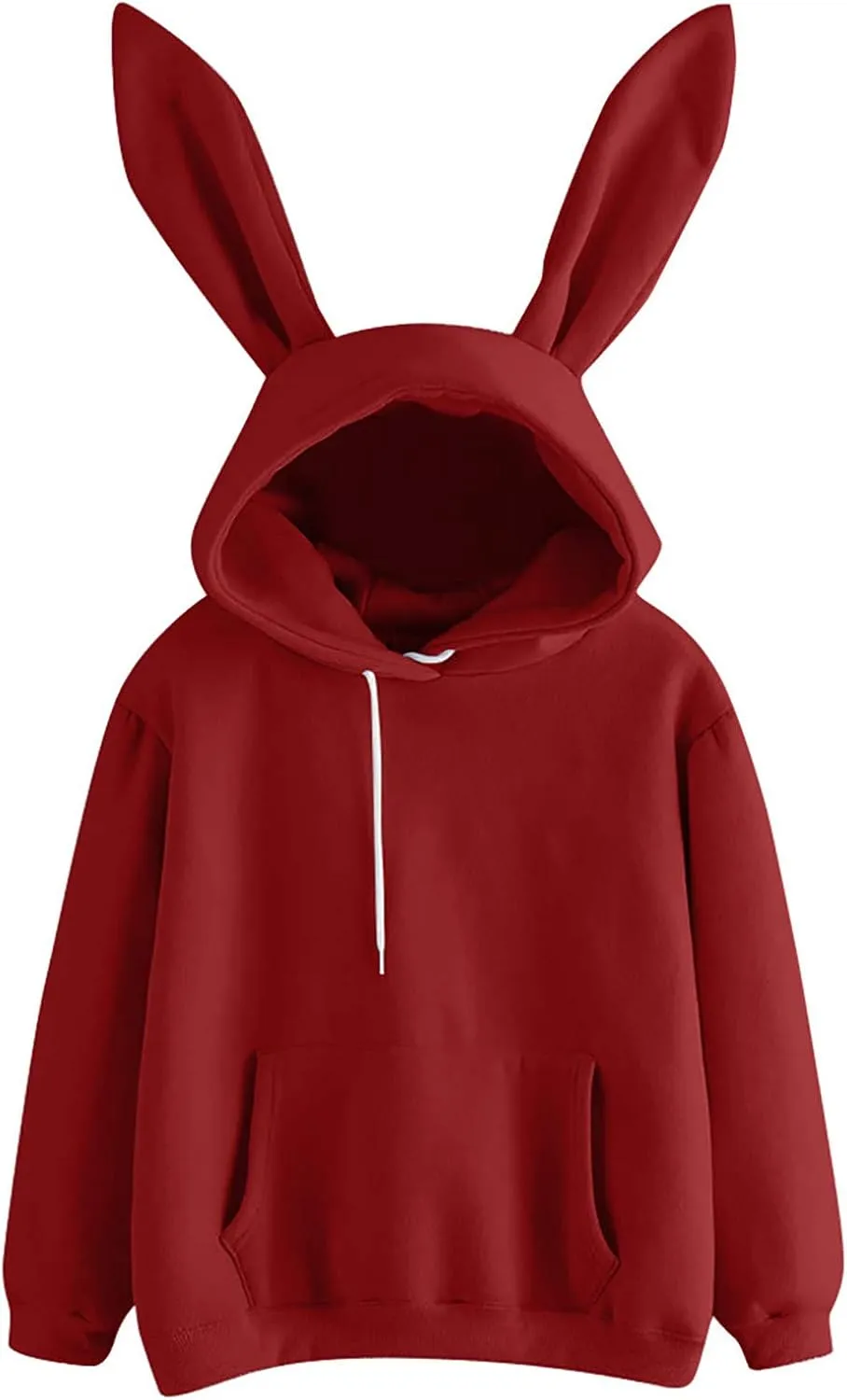 Bunny Sweater with Ears Long Sleeve Animal Hoodies with Ears with Hood Cute Bunny Ear Solid Y2K Hoodies Kawaii