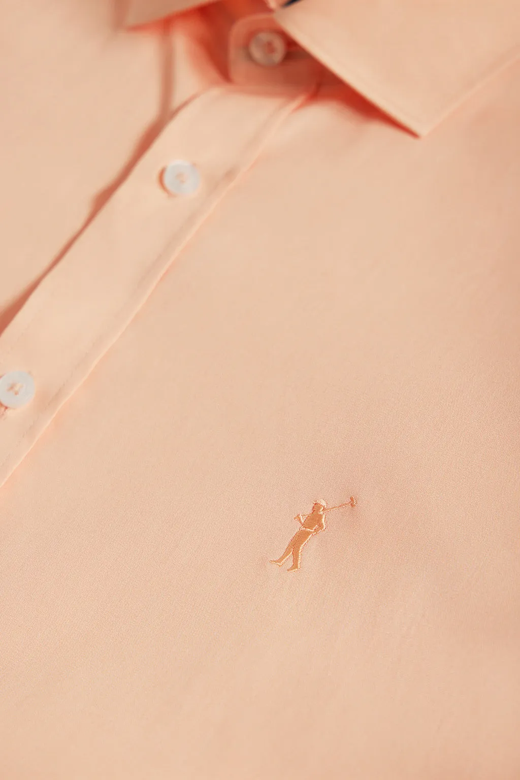 Optimized Slim-Fit Peach Poplin Shirt with Rigby Logo