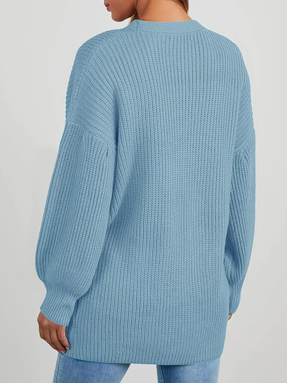 Cardigan Sweaters for Women Oversized Chunky Knit Long Cardigan Open Front Button Cardigans Trendy Fall with Pockets