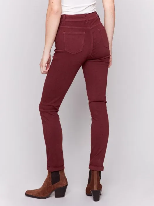 CHARLIE B CUFF HEM JEAN - WINE RED - C5309X188B667