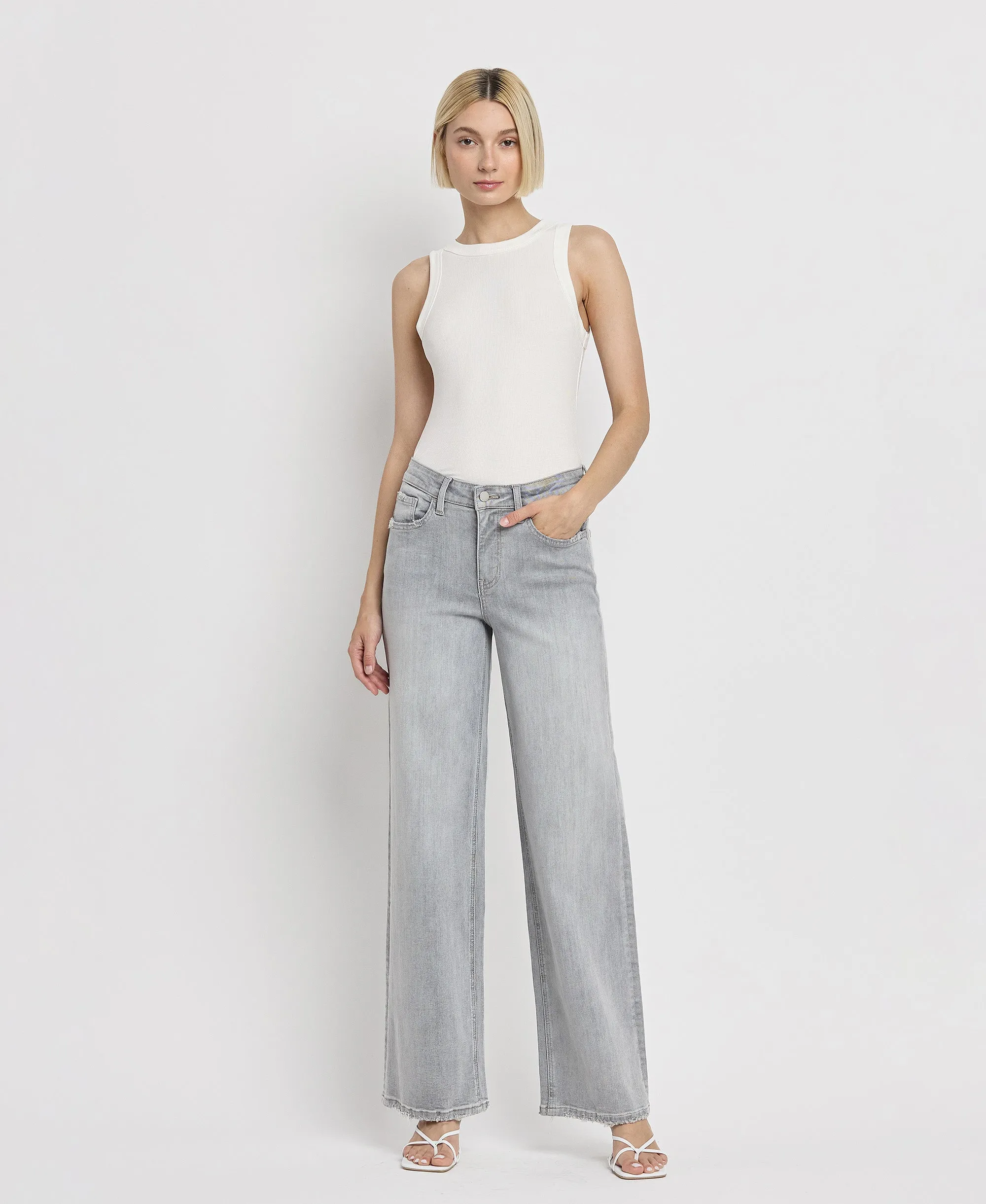 Clementine - High Rise Wide Leg Jeans