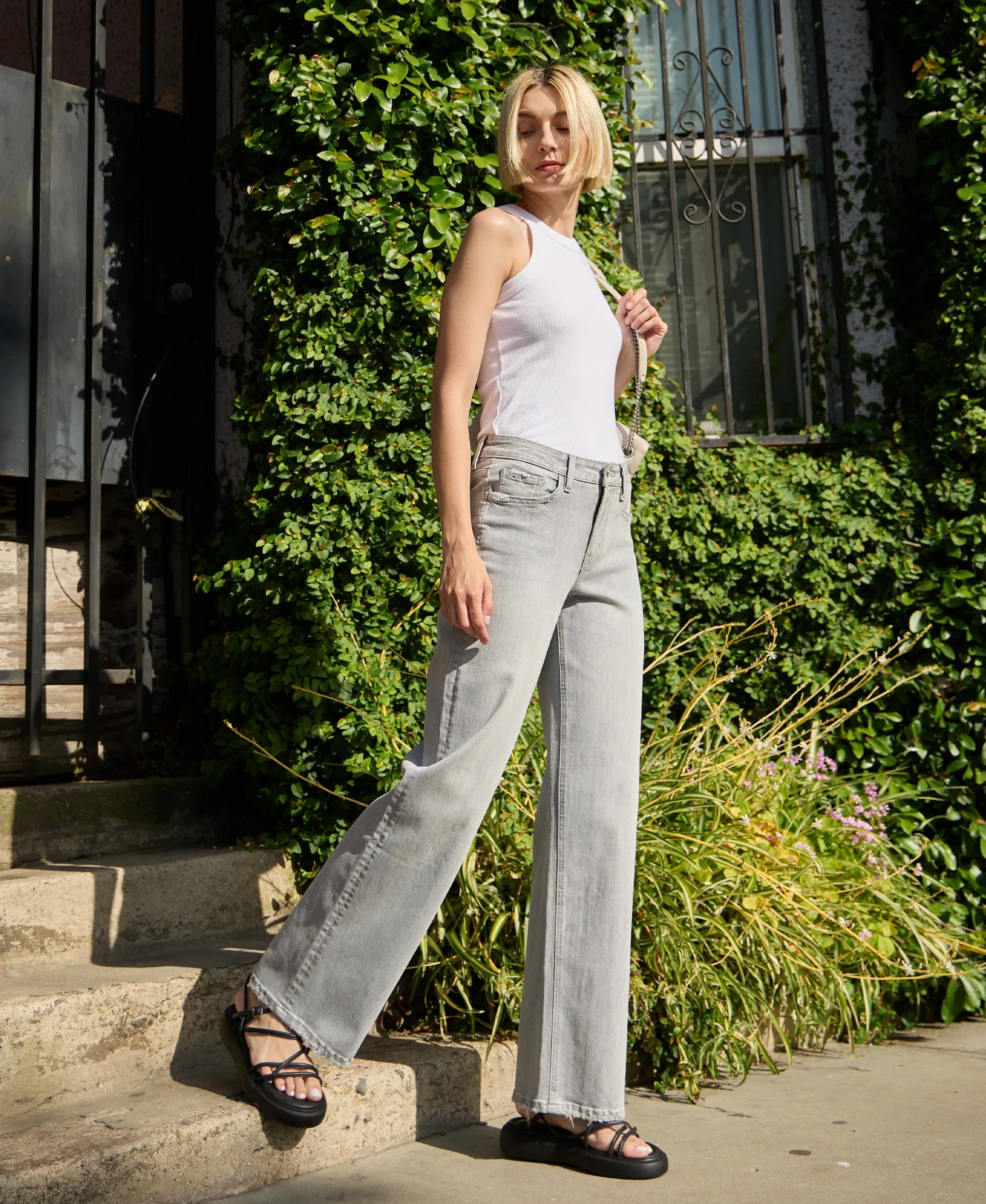Clementine - High Rise Wide Leg Jeans
