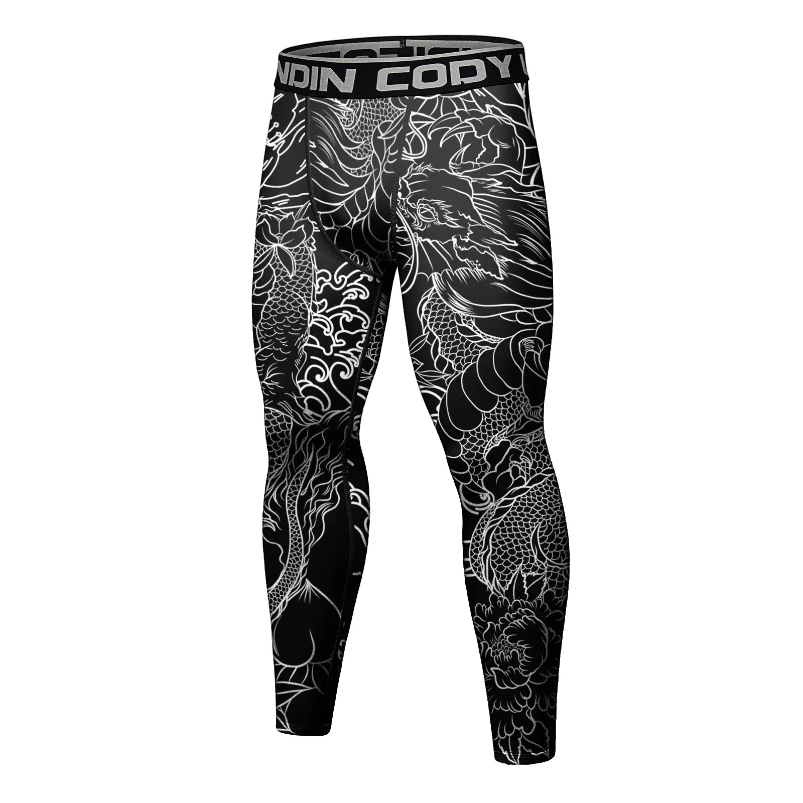Cody Lundin - BLACK DRAGON - BJJ compression tights /rash guard / Spats /Pants