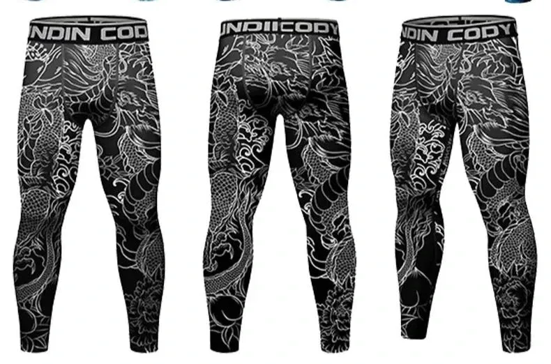 Cody Lundin - BLACK DRAGON - BJJ compression tights /rash guard / Spats /Pants
