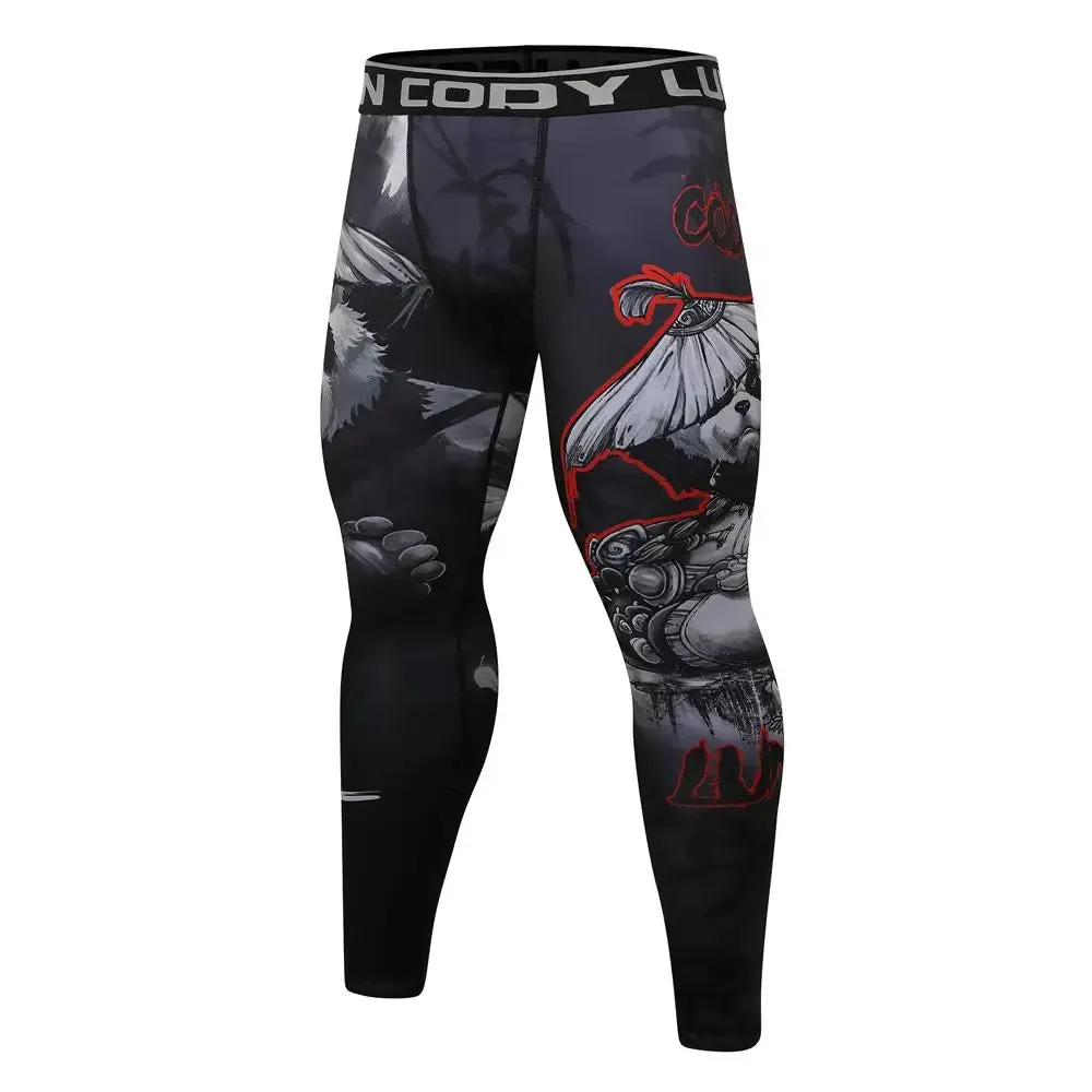 Cody Lundin - Panda Sage - BJJ compression tights /rash guard / Spats /Pants