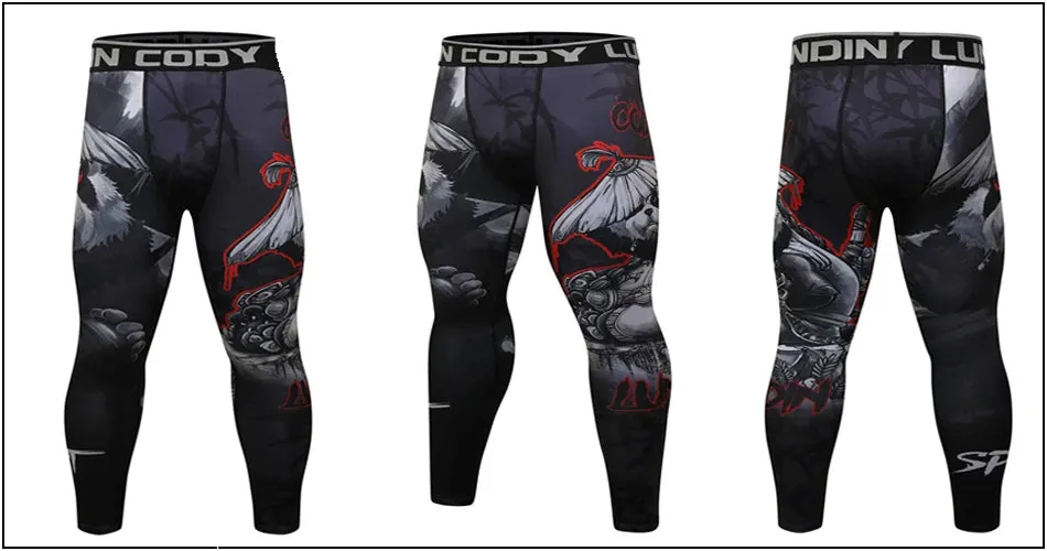 Cody Lundin - Panda Sage - BJJ compression tights /rash guard / Spats /Pants