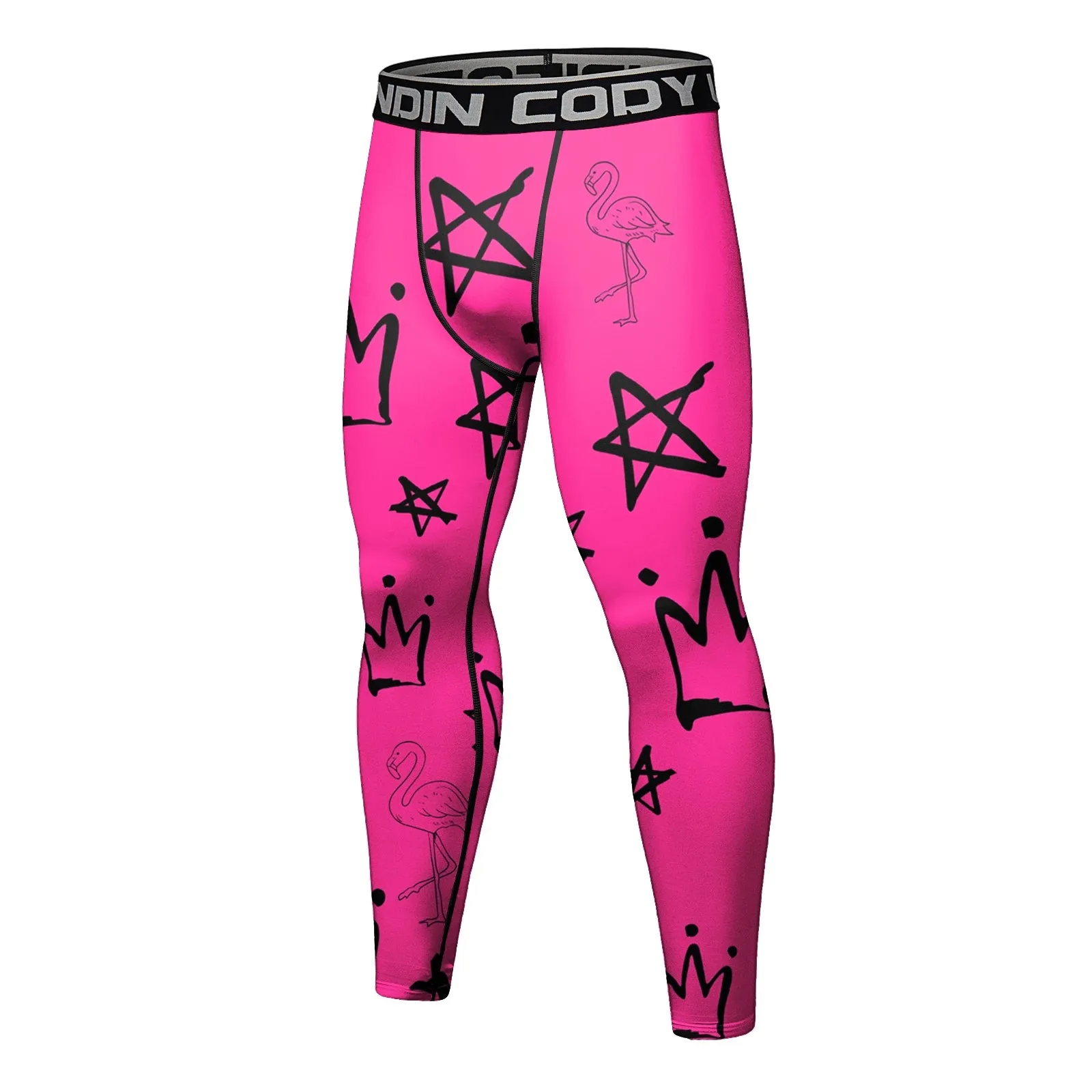 Cody Lundin - Pink Flamingo - BJJ compression tights /rash guard / Spats /Pants