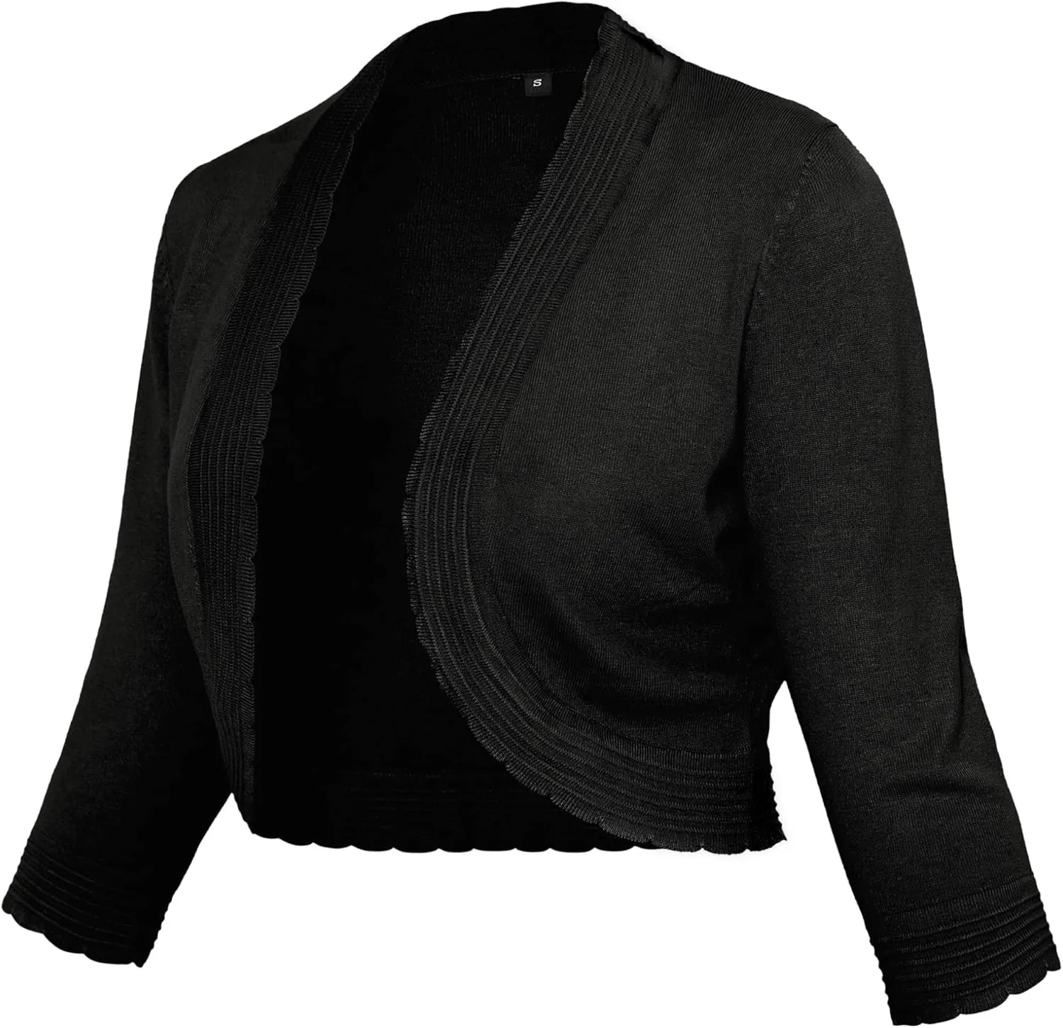 CPOKRTWSO Women's 3/4 Sleeve Cropped Cardigan Sweaters Open Front Bolero Shrugs for Women S-XL