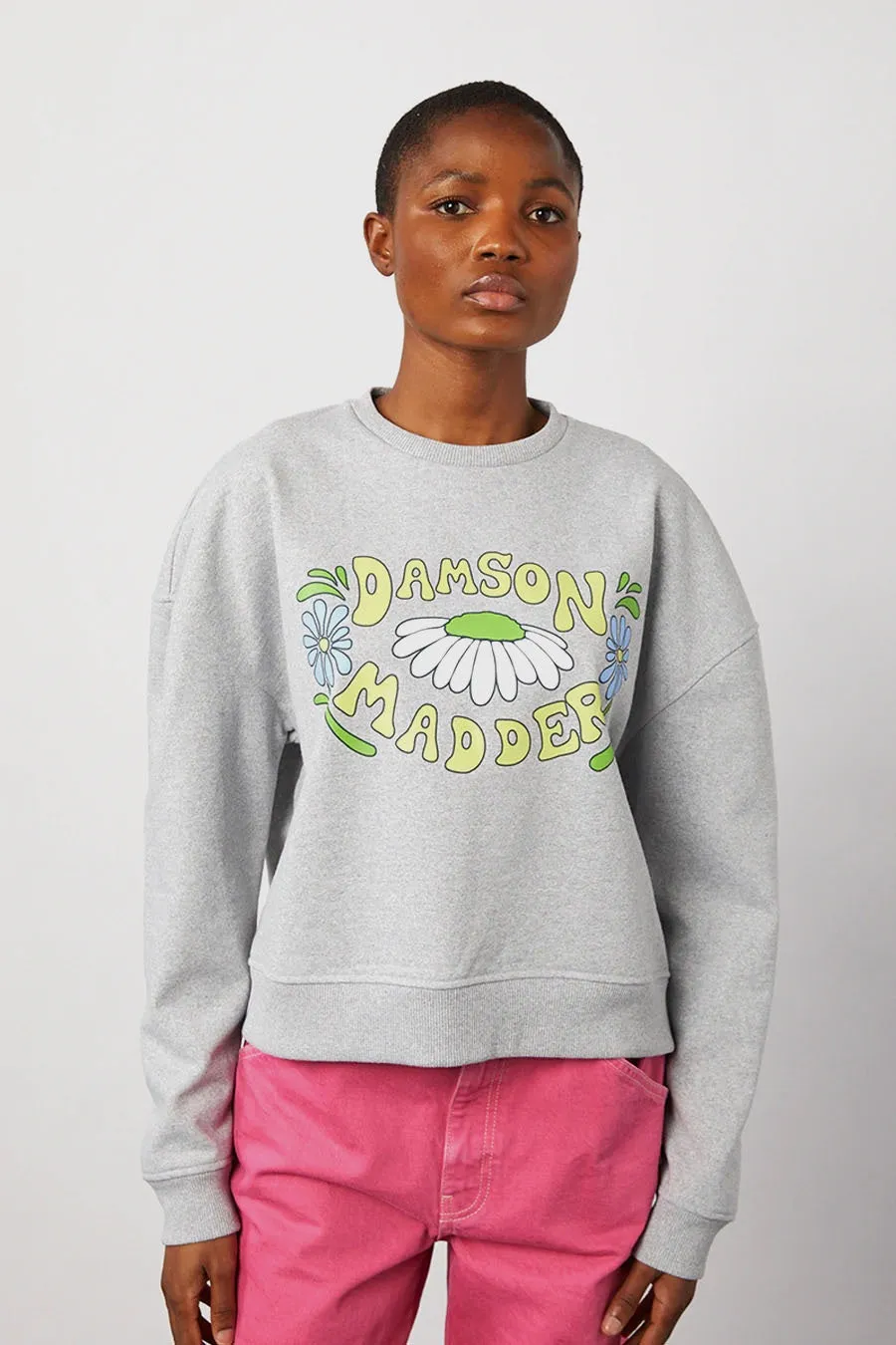 Damson Daisy Sweat - Grey