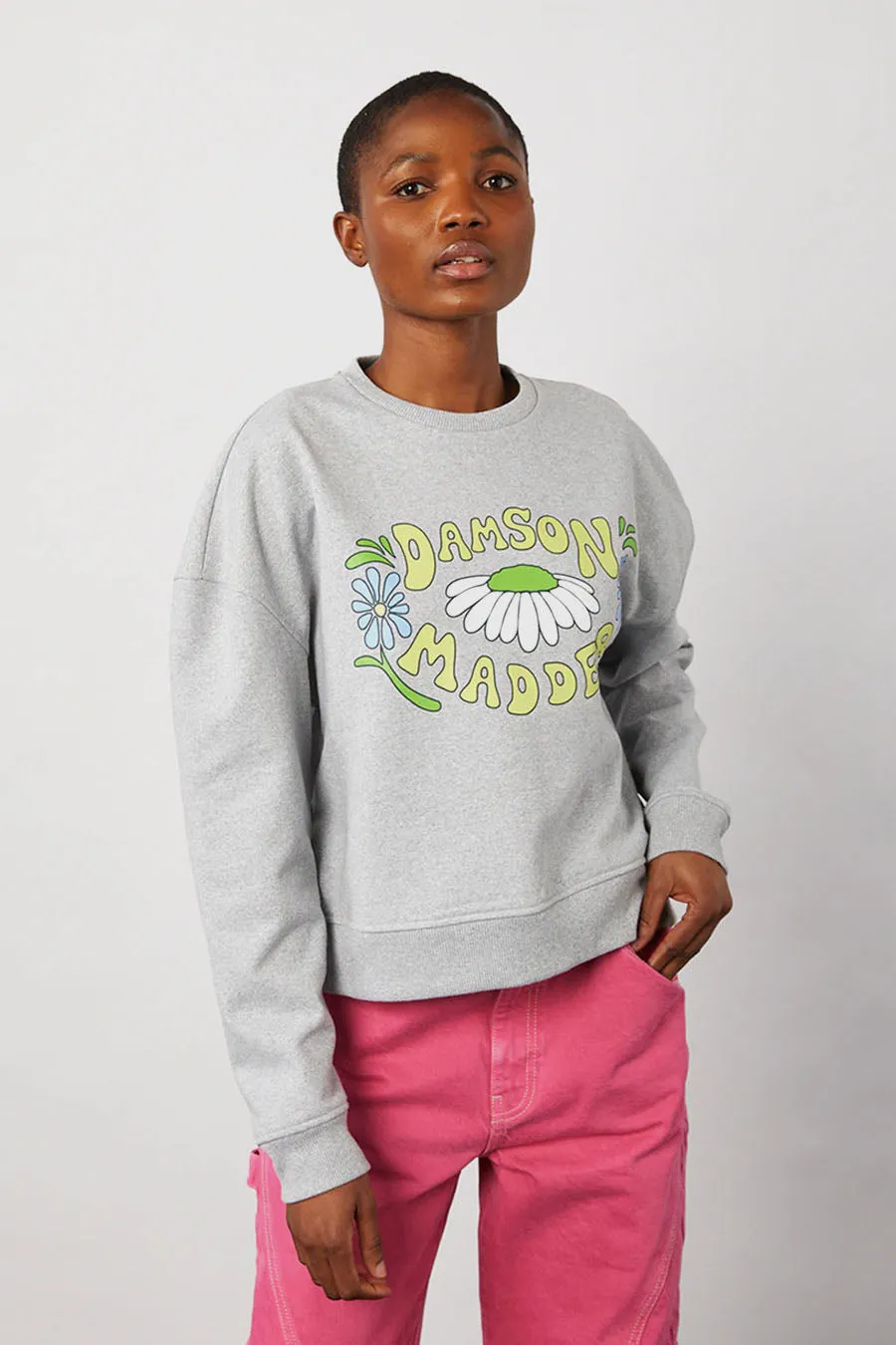 Damson Daisy Sweat - Grey