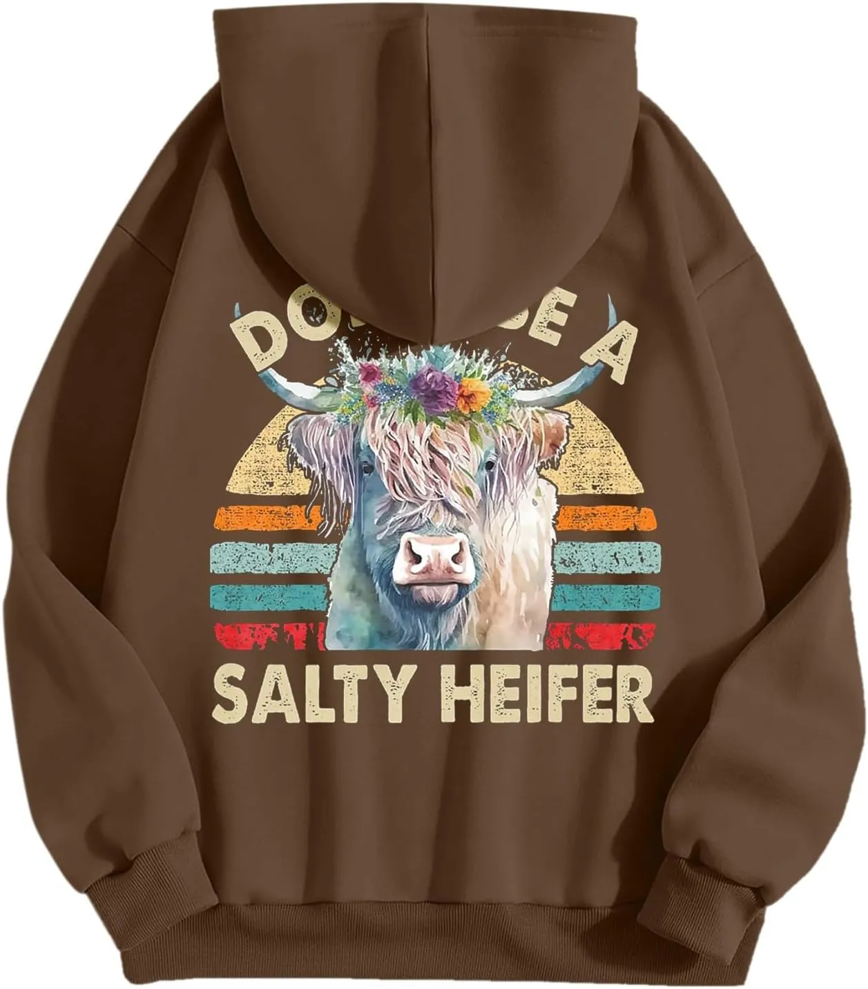 Don't Be A Salty Heifer Hoodies for Teen Girls Letter Print Sweatshirt Long Sleeve Preppy Pullover with Pocket