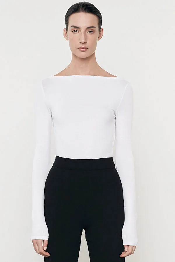 Enza Costa Silk Knit Boatneck Top