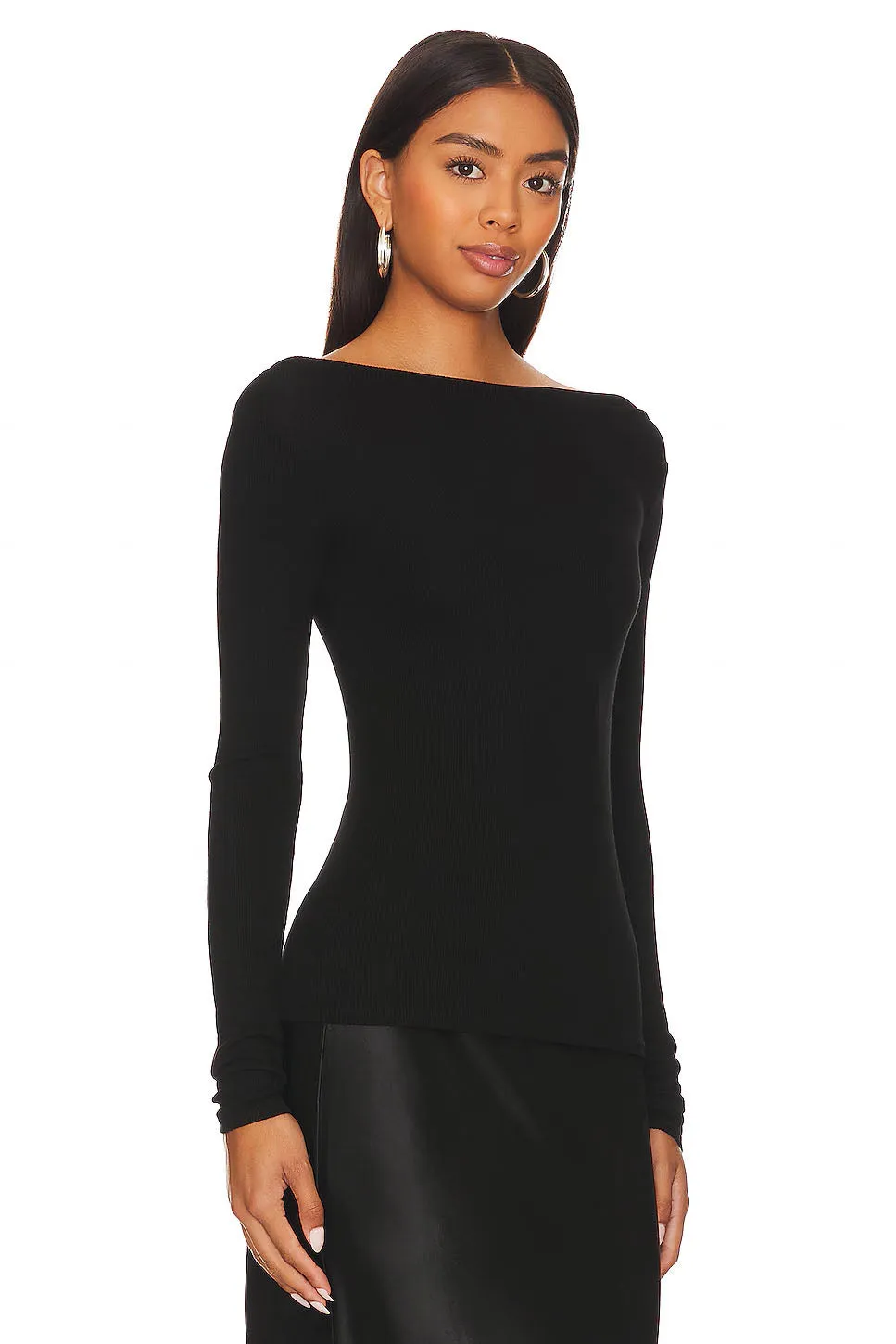 Enza Costa Silk Knit Boatneck Top