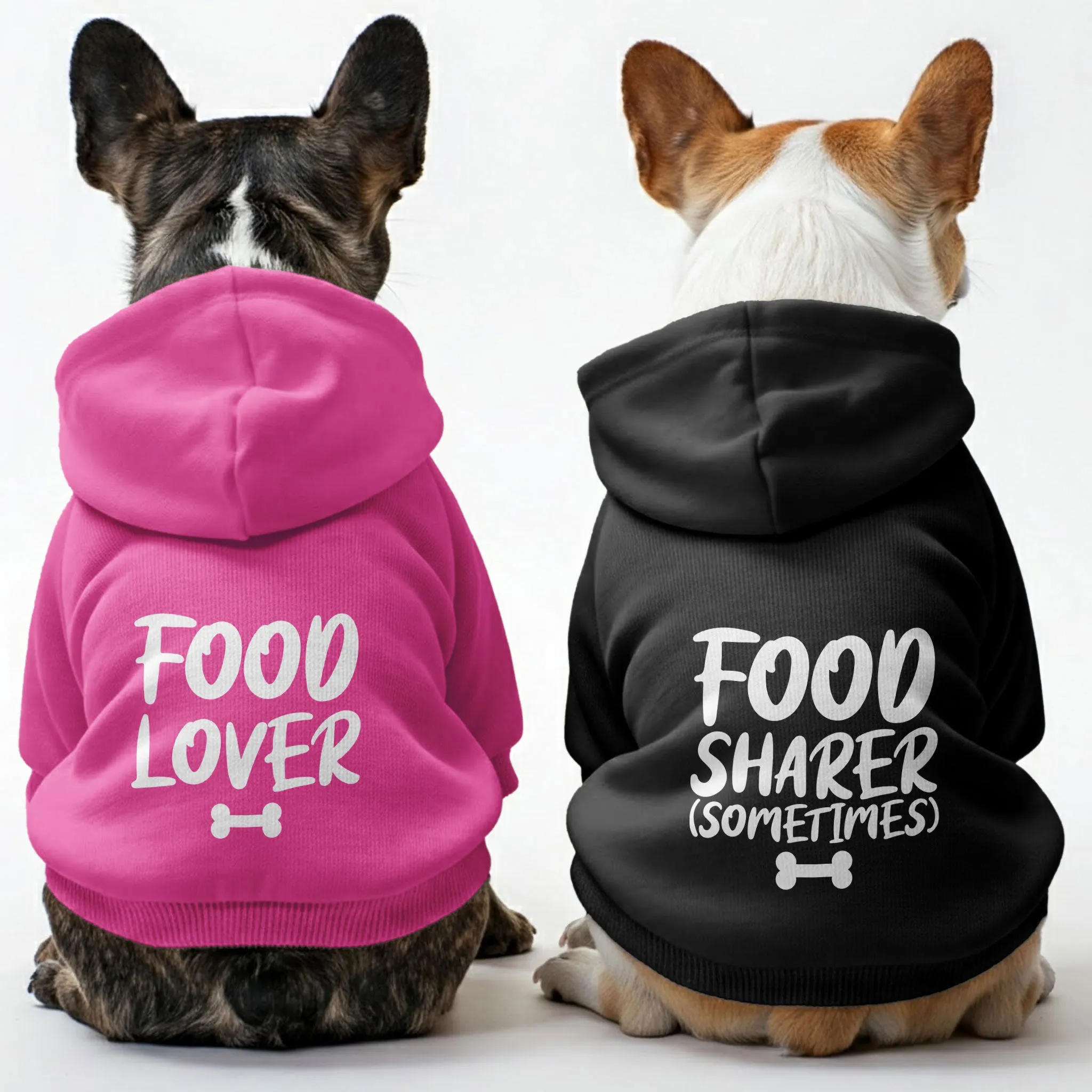 Food lover and Food sharer (sometimes) - Matching French Bulldog Hoodies – Stylish, Cozy & Personalized!
