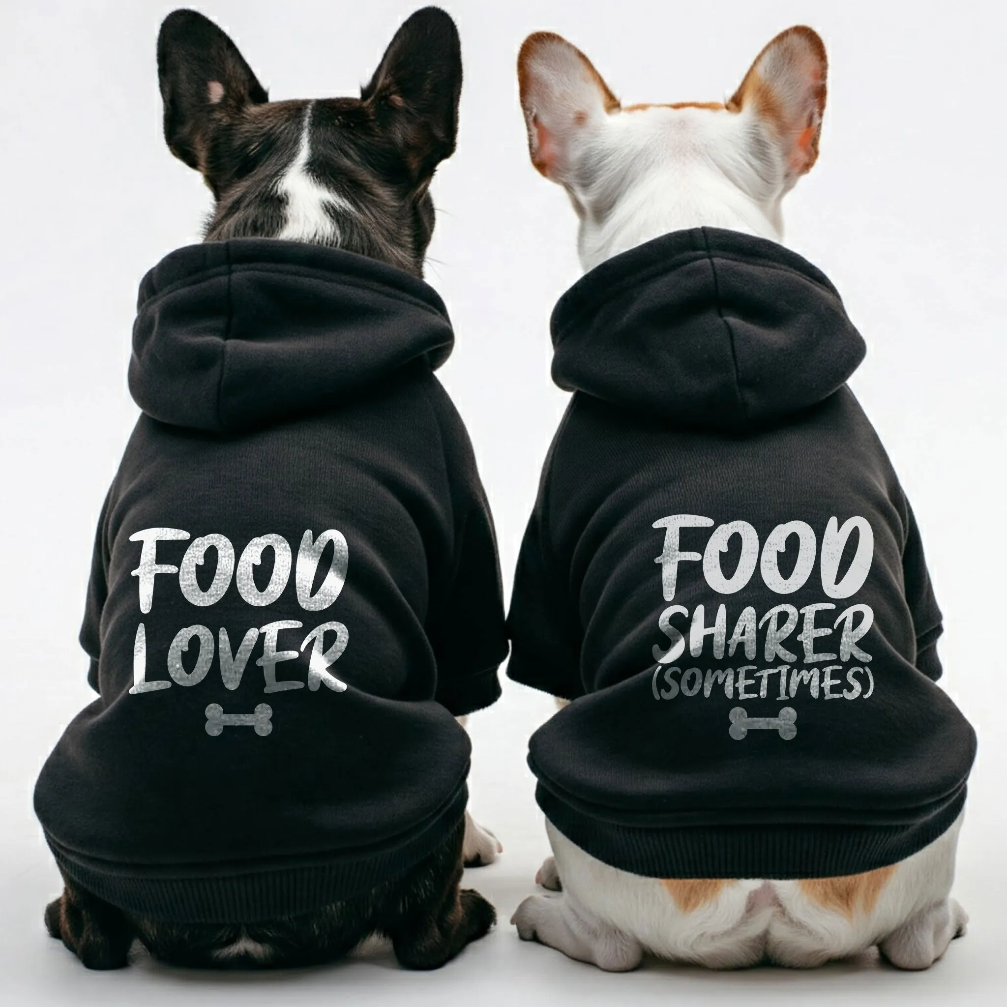 Food lover and Food sharer (sometimes) - Matching French Bulldog Hoodies – Stylish, Cozy & Personalized!