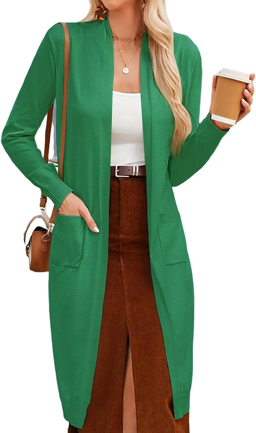 GRACE KARIN Women's 2025 Trendy Long Cardigans Sweater Lightweight Open Front Long Sleeve Maxi Duster Coats with Pockets