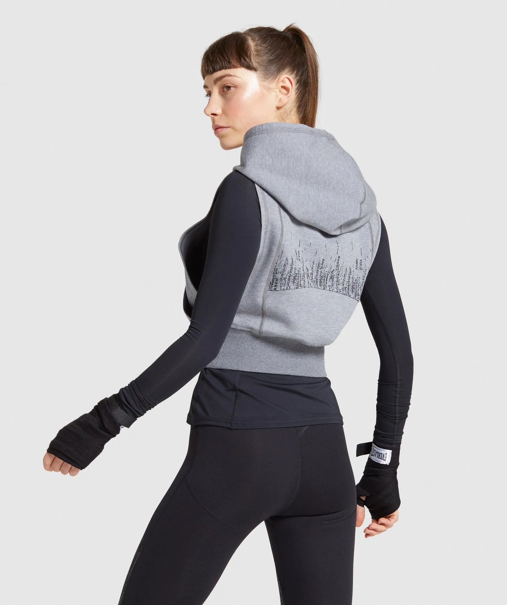 Gymshark Combat Sleeveless Hoodie - Smokey Grey Marl