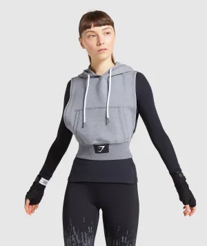 Gymshark Combat Sleeveless Hoodie - Smokey Grey Marl
