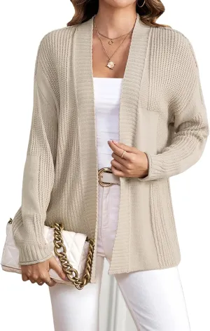 HELYO Women's Cardigans Sweater with Pockets Casual Lightweight Open Front Knit Cardigan Sweaters 363