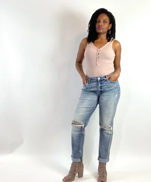 High Rise Girlfriend Jeans