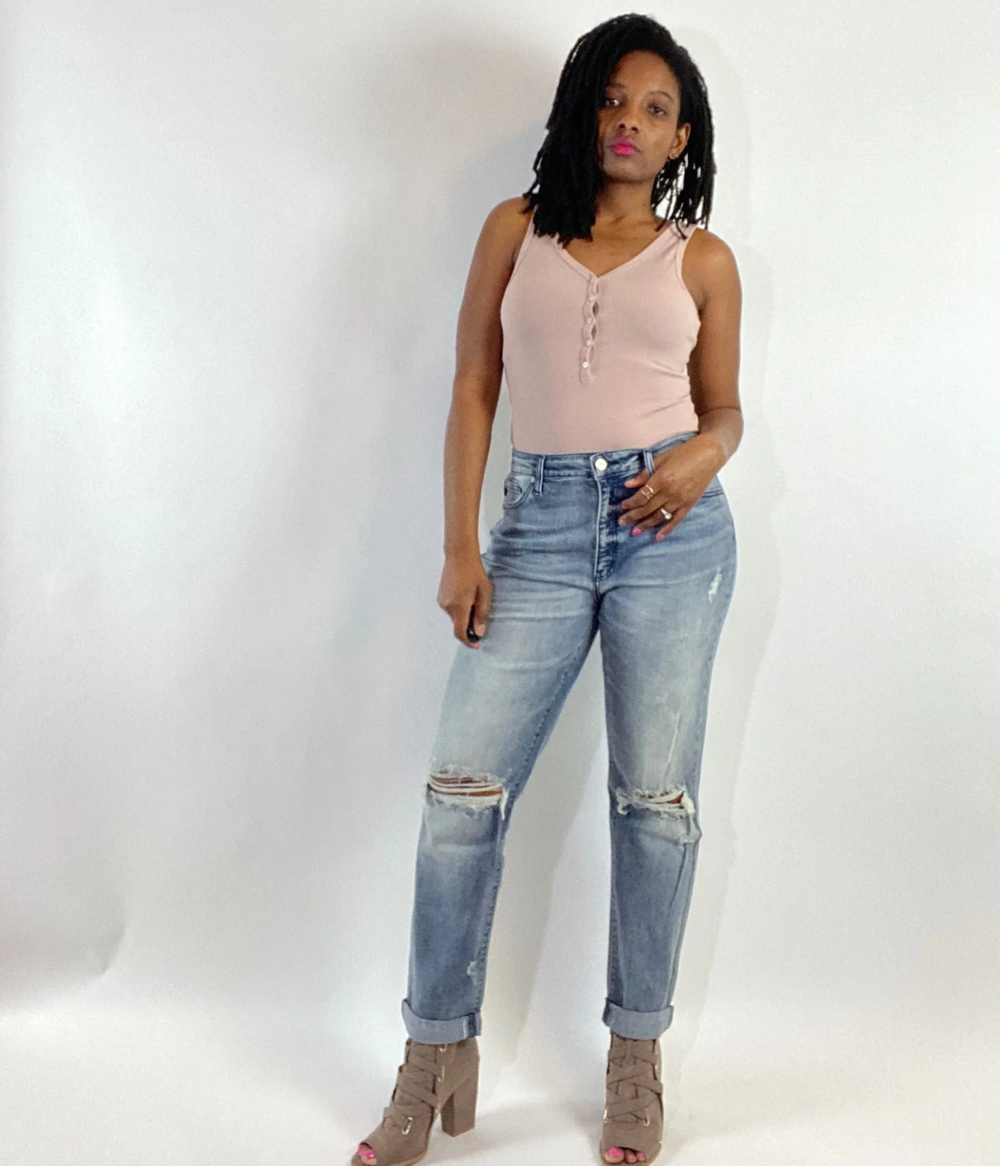 High Rise Girlfriend Jeans