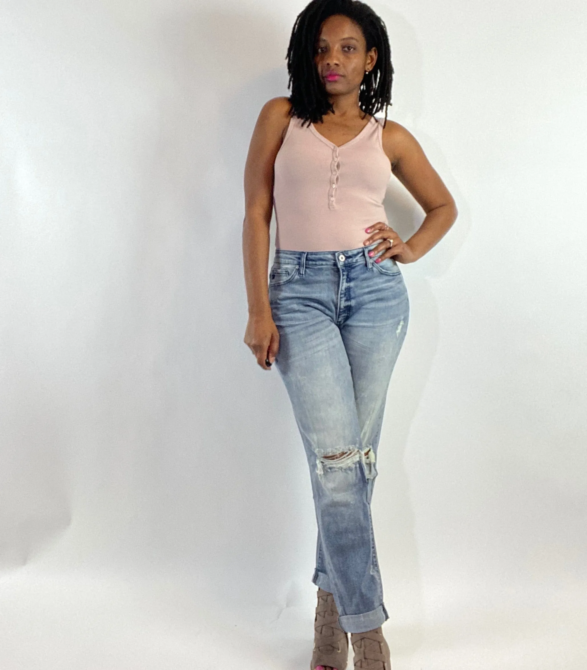 High Rise Girlfriend Jeans