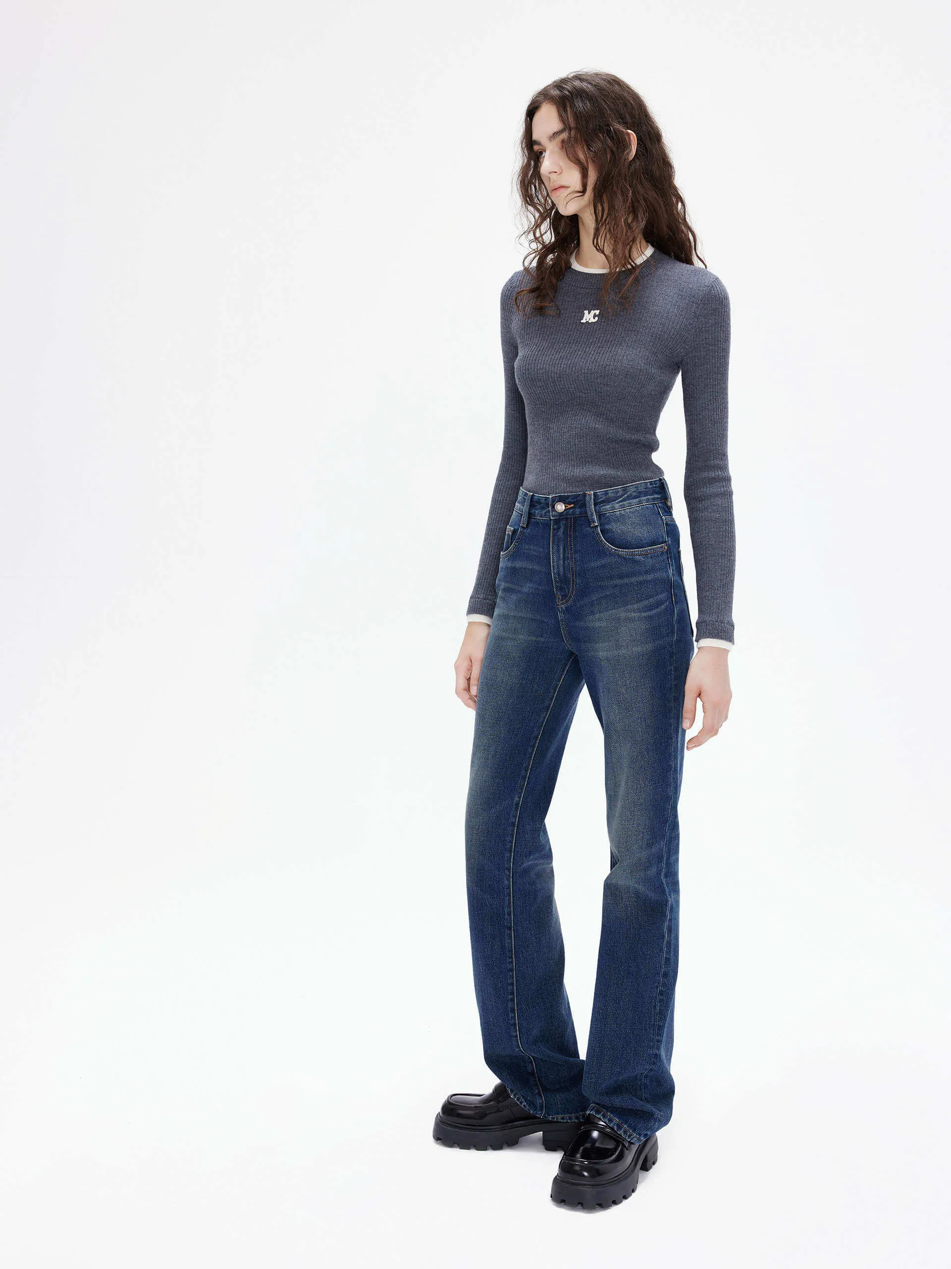 High Rise Straight Jeans