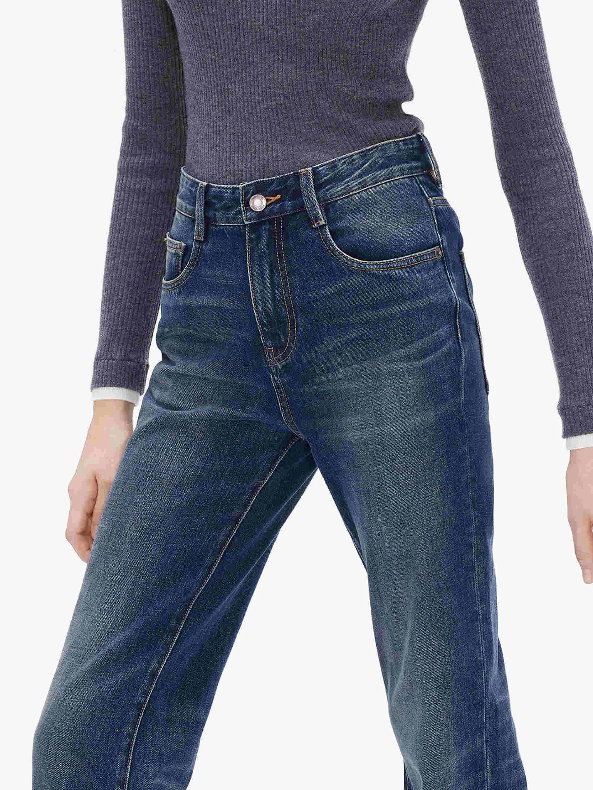 High Rise Straight Jeans