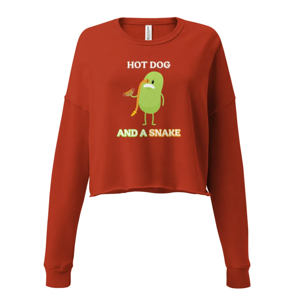 Hot Dog and a Snake (Mishap) - Women's Cropped Sweatshirt