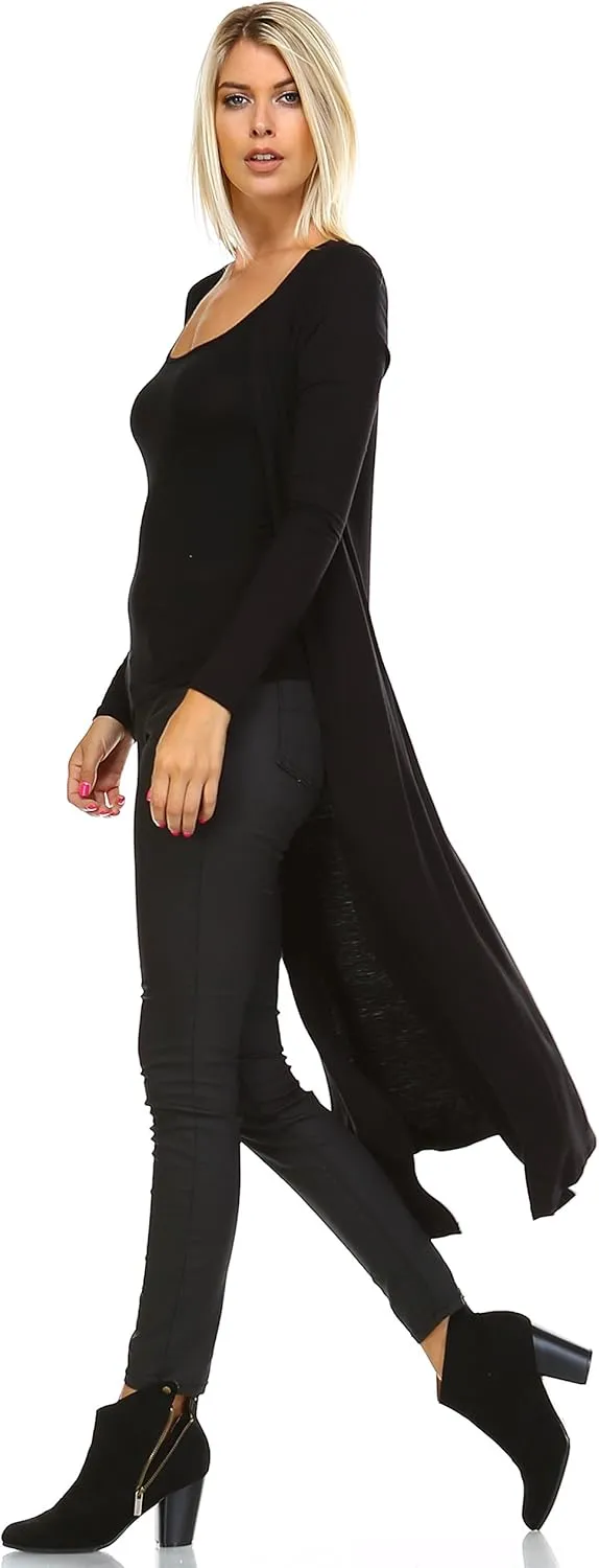 Isaac Liev Women Cardigans Casual Essential Long Maxi Extra Duster Open Front Long Sleeve Lightweight Cardigan