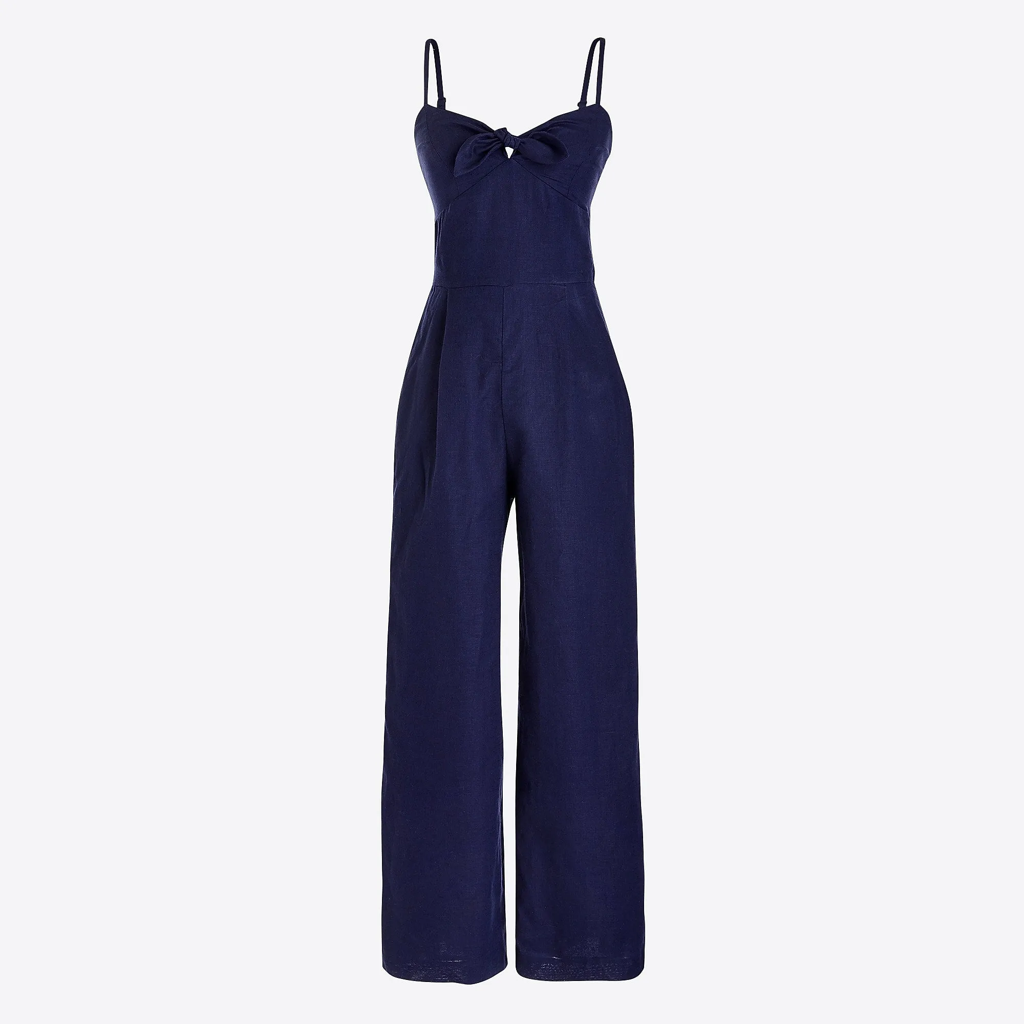 J CREW-TIE-FRONT JUMPSUIT IN LINEN-COTTON