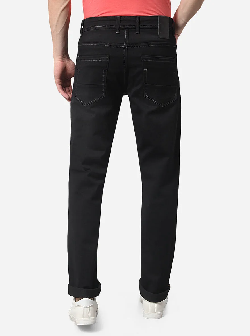 Jet Black Washed Straight Fit Jeans | JadeBlue