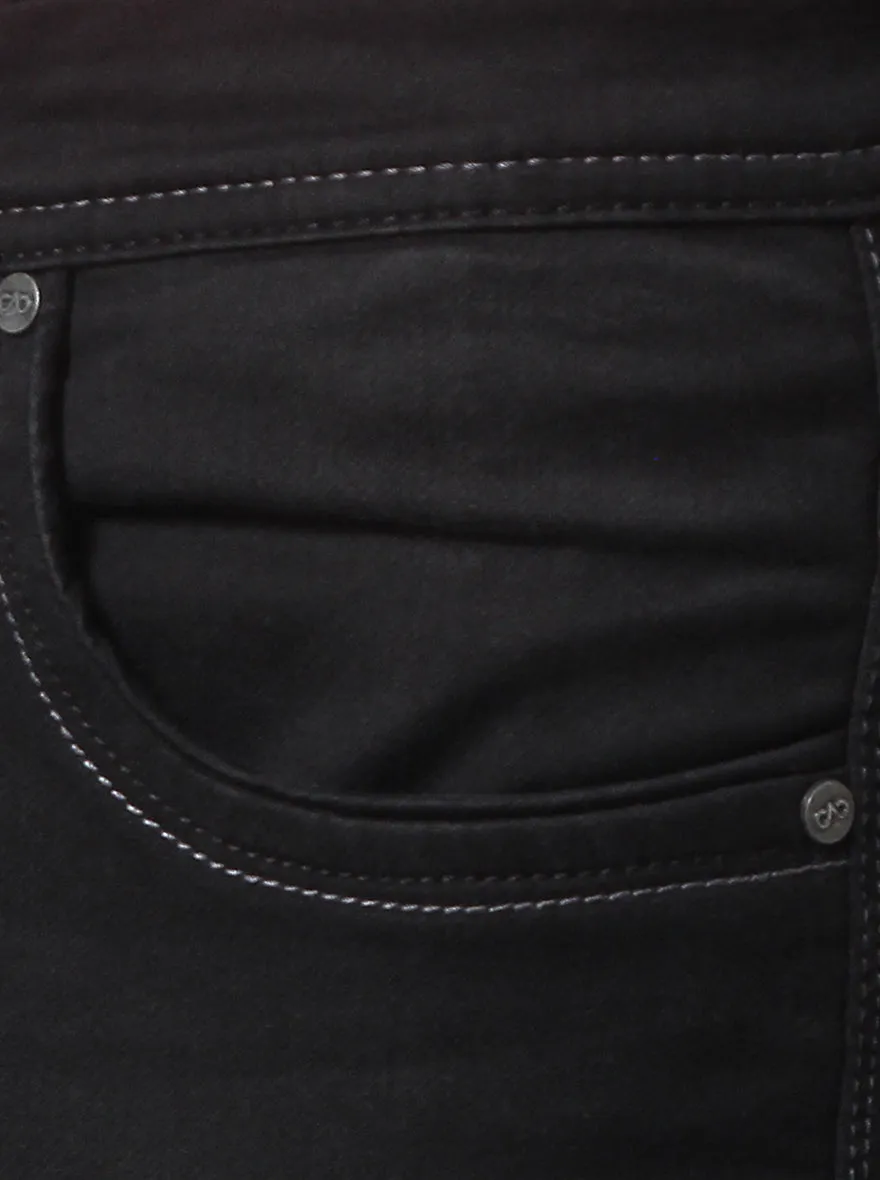 Jet Black Washed Straight Fit Jeans | JadeBlue