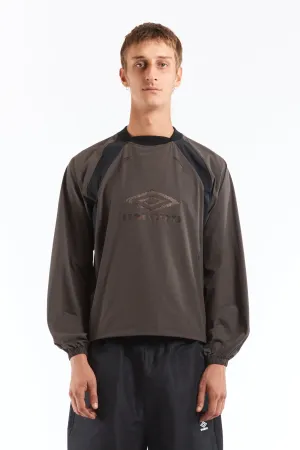 Lasered Nylon Crewneck Grey Black