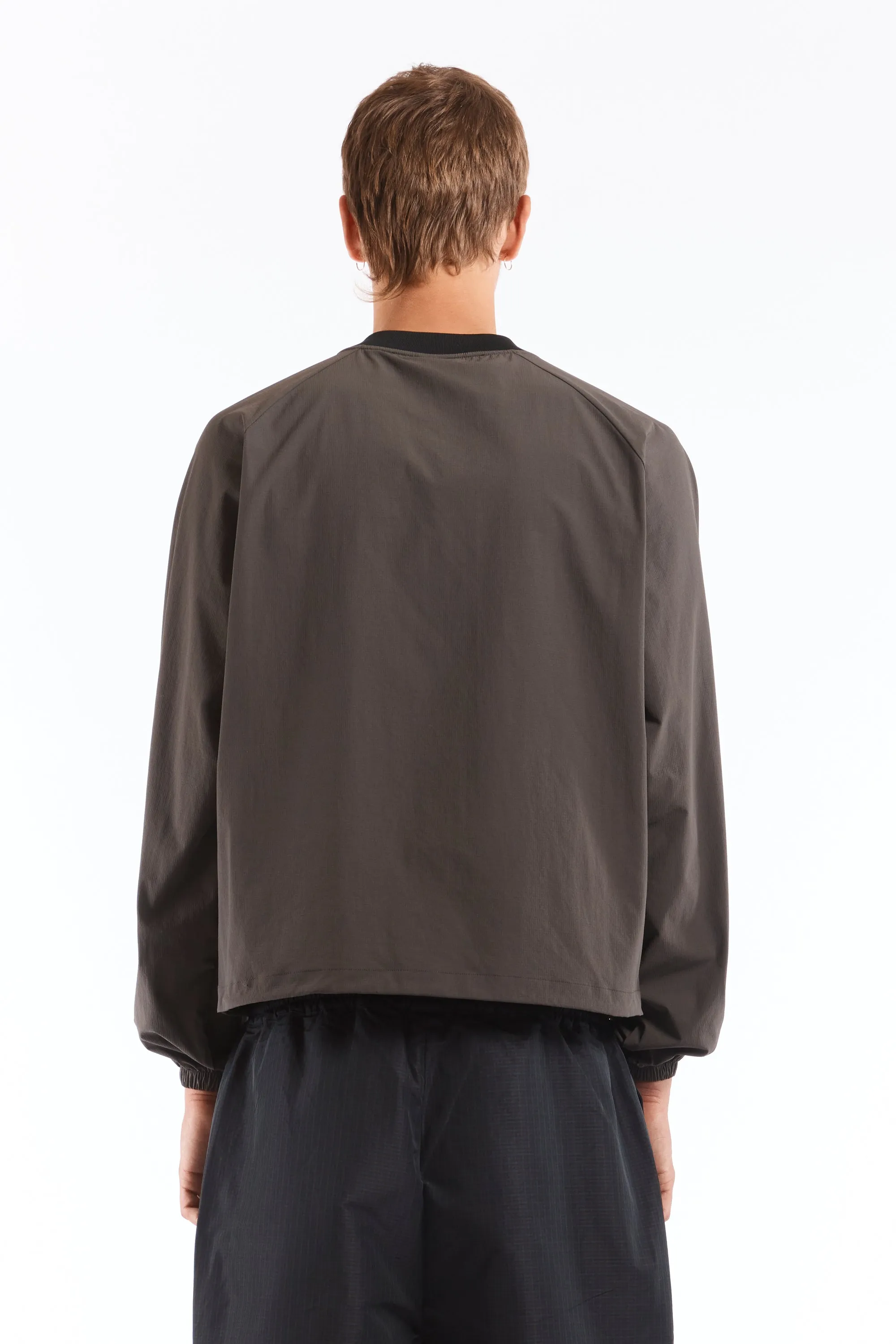 Lasered Nylon Crewneck Grey Black