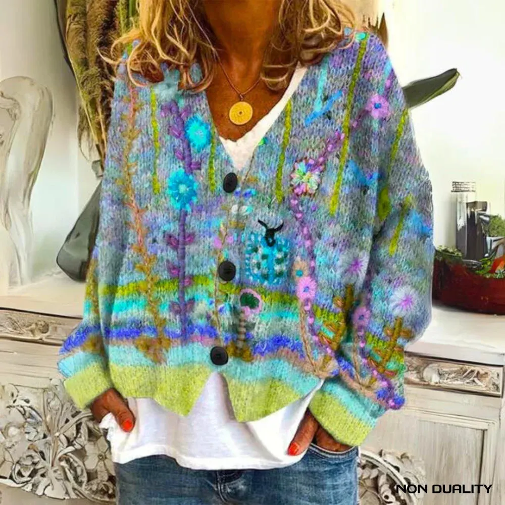 Luna - Cozy Floral Knit Jumper