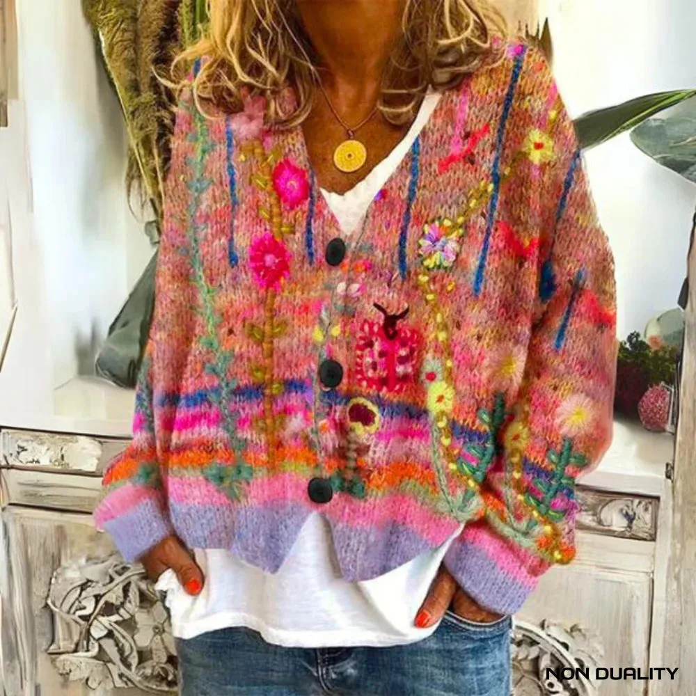Luna - Cozy Floral Knit Jumper