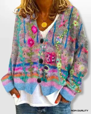 Luna - Cozy Floral Knit Jumper