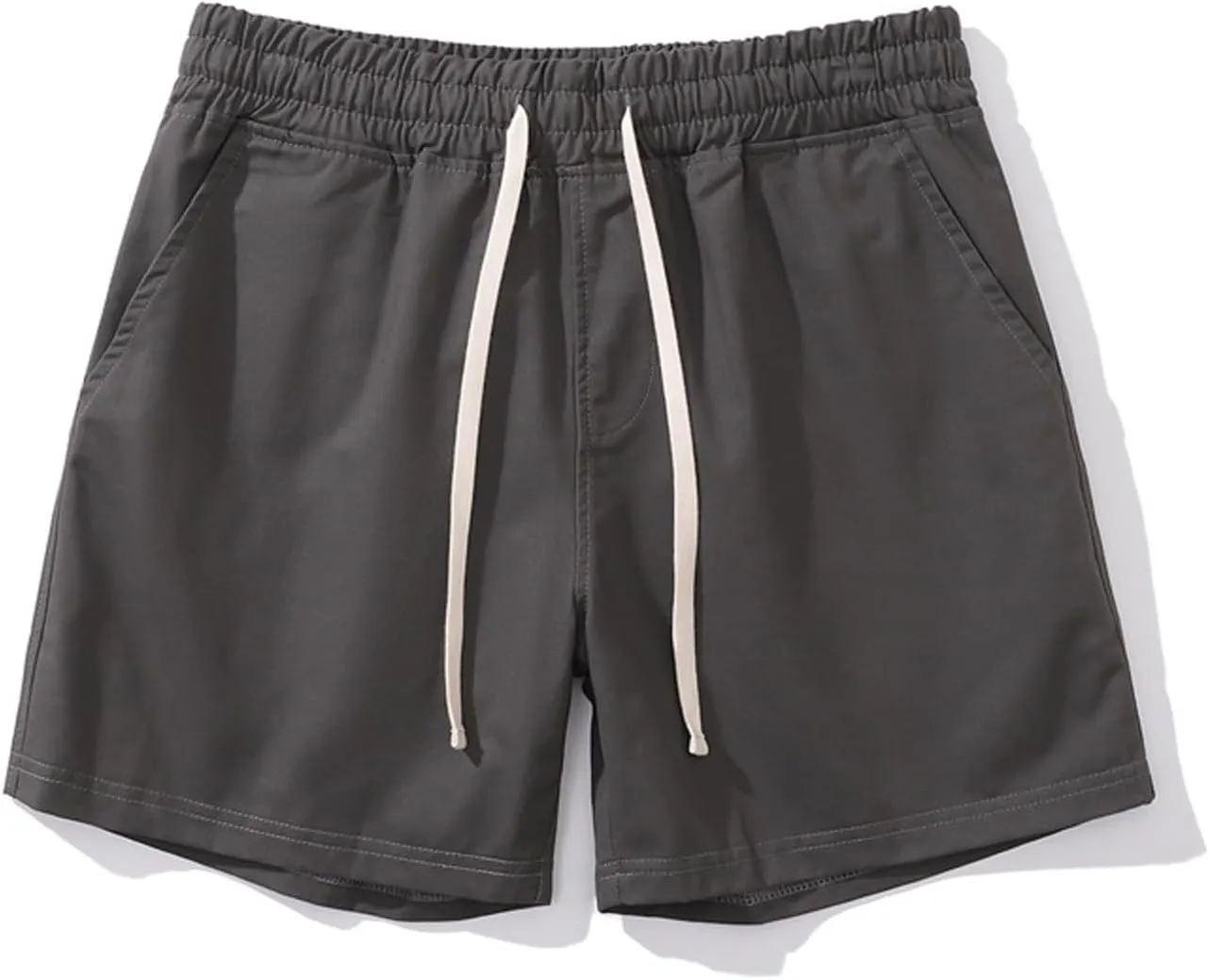 Men Shorts Slim Fit Flat Front Stretch Casual Short Shorts Outdoor Athletic Workout Running Comfy Activewear Pants