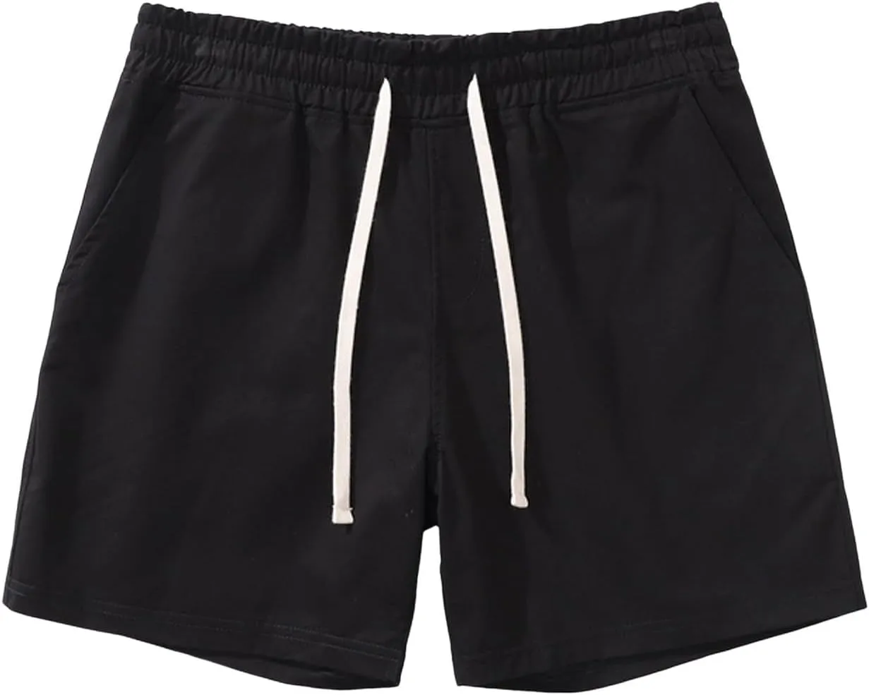 Men Shorts Slim Fit Flat Front Stretch Casual Short Shorts Outdoor Athletic Workout Running Comfy Activewear Pants